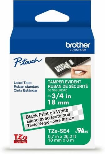 Brother P-Touch TZe Tamper-Evident Label Tape for Security