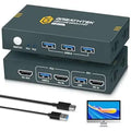 USB3.0 HDMI KVM Switch 2 Computers 1 Monitor - 4K@60Hz Dual PC