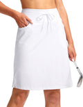 Women's 20in Knee Length Skort with 6 Pockets - High Waisted Fit