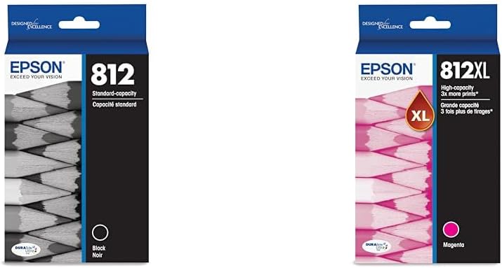 Epson Standard Black 812 & High Capacity Magenta 812XL Ink