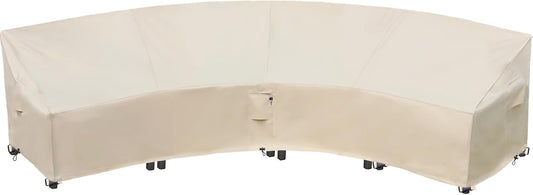 Curved Patio Furniture Cover for Outdoor Sectional Sofa 190in