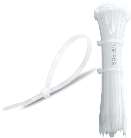 Wahsure 150pc 12in Clear Cable Ties - Securely Organize Cords 50lbs
