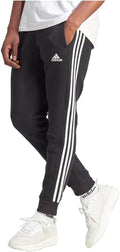 adidas Men's Essentials Fleece Tapered Cuff 3-Stripes Pants - Cozy