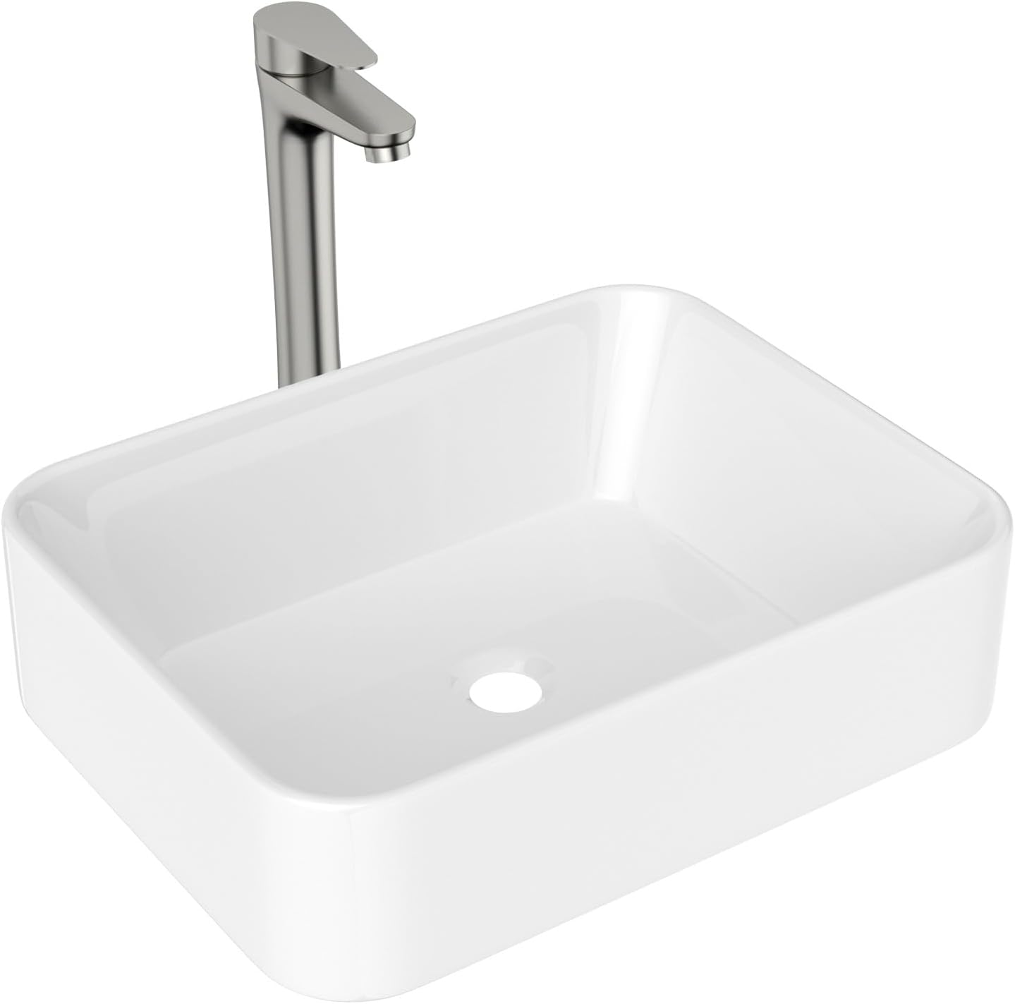 Modern Rectangular Bathroom Vessel Sink Faucet Combo by Lordear