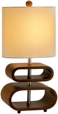 Adesso Rhythm Table Lamp Rustic Bentwood with Natural Beige Shade