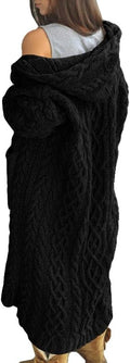 NIUBIA Womens Long Cable Knit Open Cardigan - Cozy Lightweight