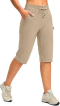 G Gradual Women's 15in Long Hiking Cargo Capris - Quick Dry Below Knee