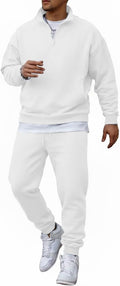 2 Piece Set for Men 1/4 Zip Track Suit - Casual Comfort