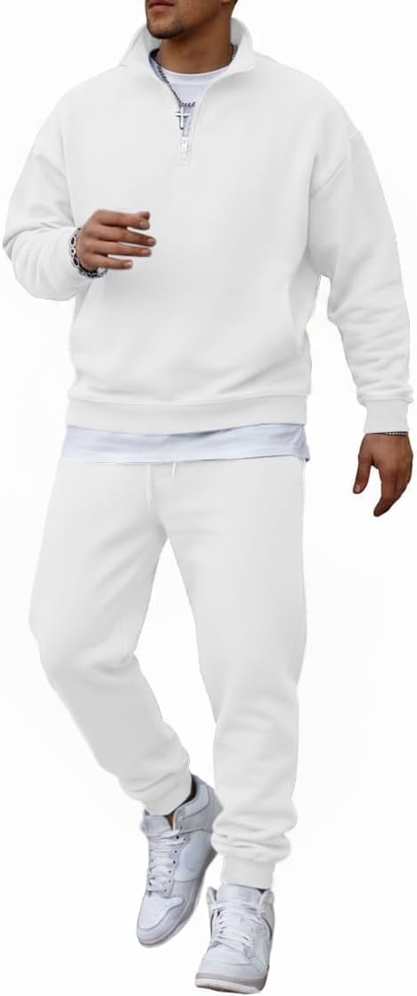 COOFANDY 2 Piece Set for Men Casual 1/4 Zip Track Suits