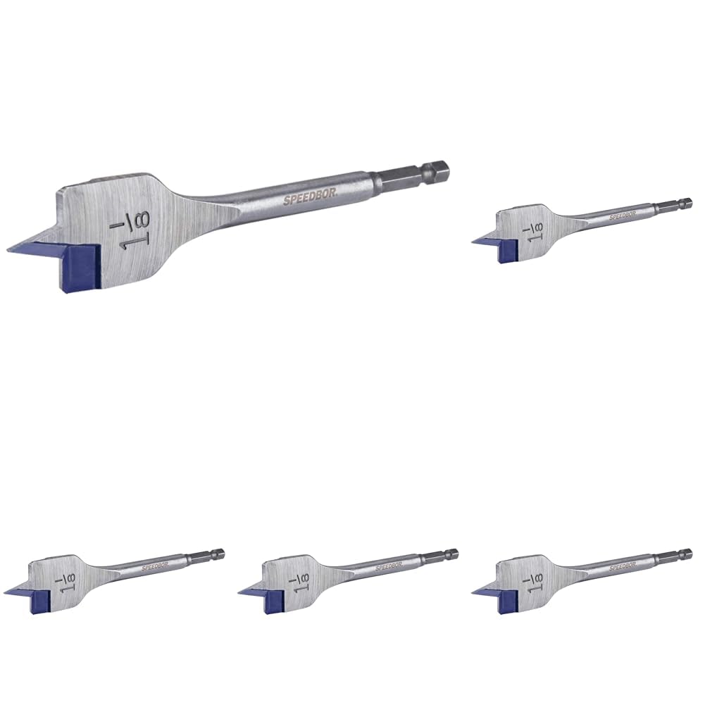 Irwin Tools SPEEDBOR Spade Wood Drill Bit Pack of 5 for Fast Drilling