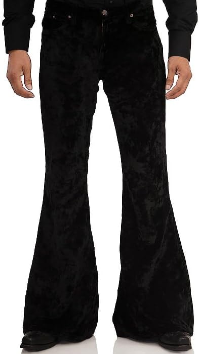 Stylish Mens Bell Bottom Velvet Pants for Retro Disco Vibes