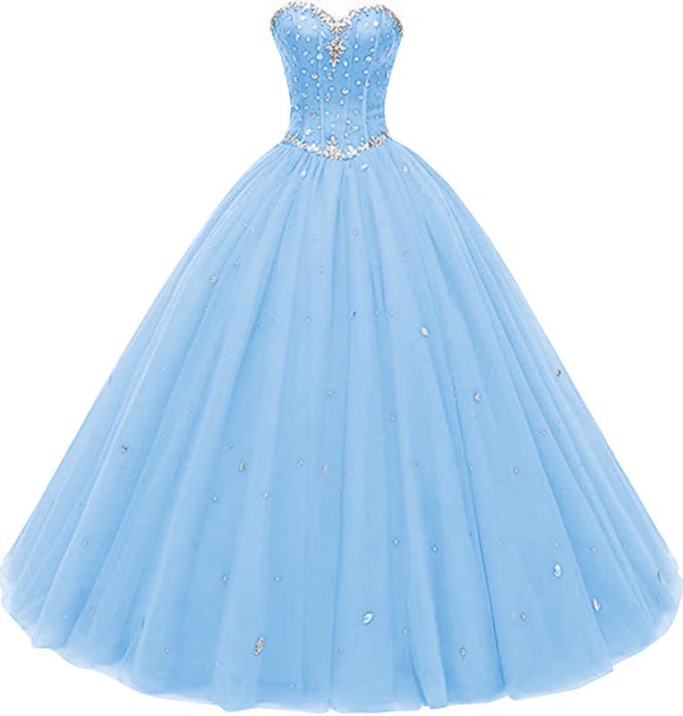 Women's Sweetheart Ball Gown Tulle Quinceanera Dress for Prom