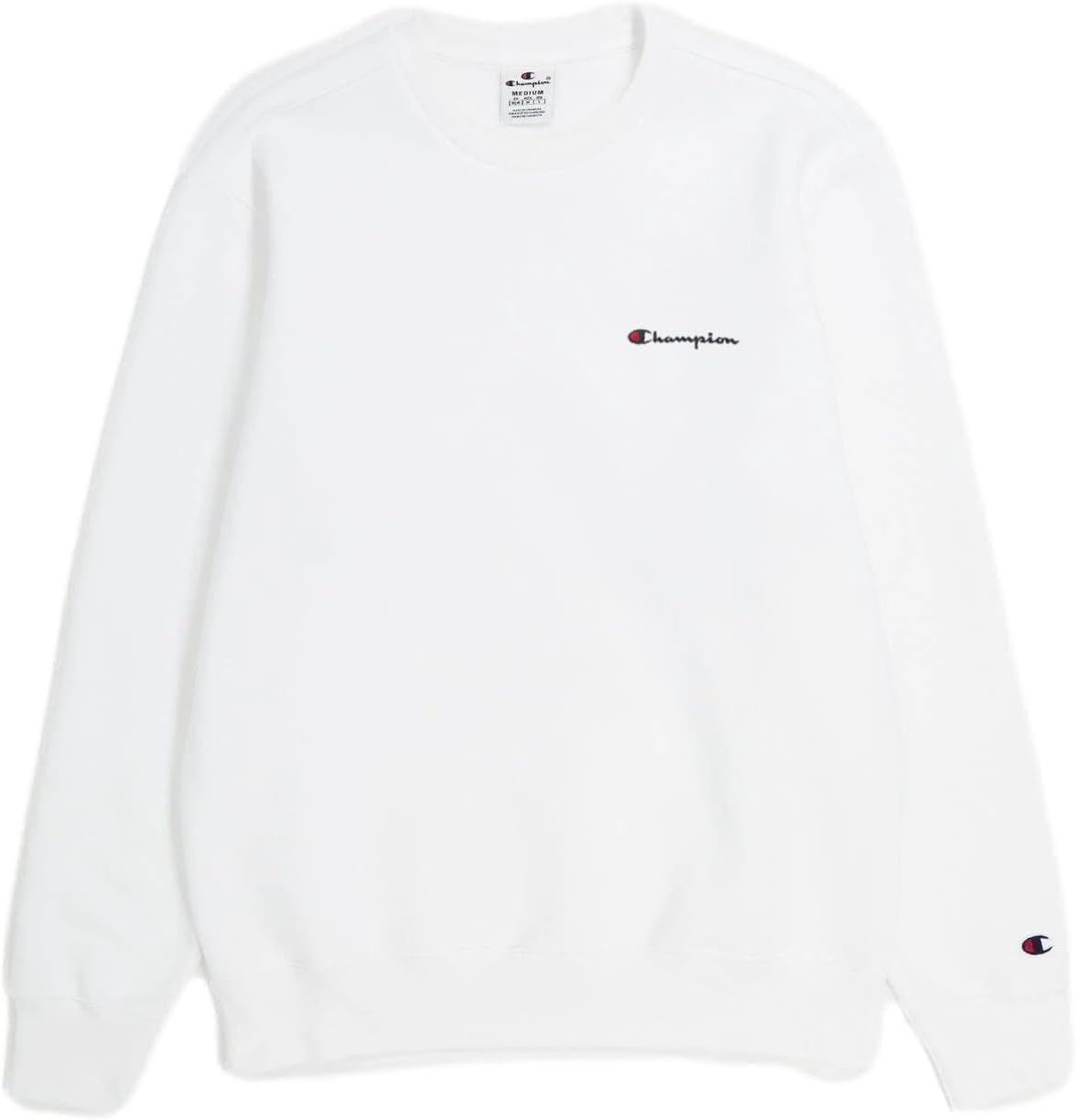 Champion Script Logo Sweatshirt, White XXL - Cozy Comfort!