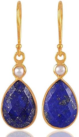 22K Gold Plated Sterling Silver Dangle Earrings for Women