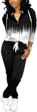 Nimsruc Two Piece Outfits For Women Casual Tracksuit - Gradient Hoodie