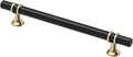Alzassbg 10 Pack Black and Gold Cabinet Pulls, 6-1/4 in Hole Centers