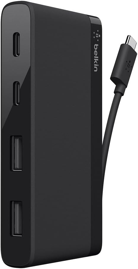 Belkin 4-Port USB C Hub - Ultra Portable Design for Connectivity