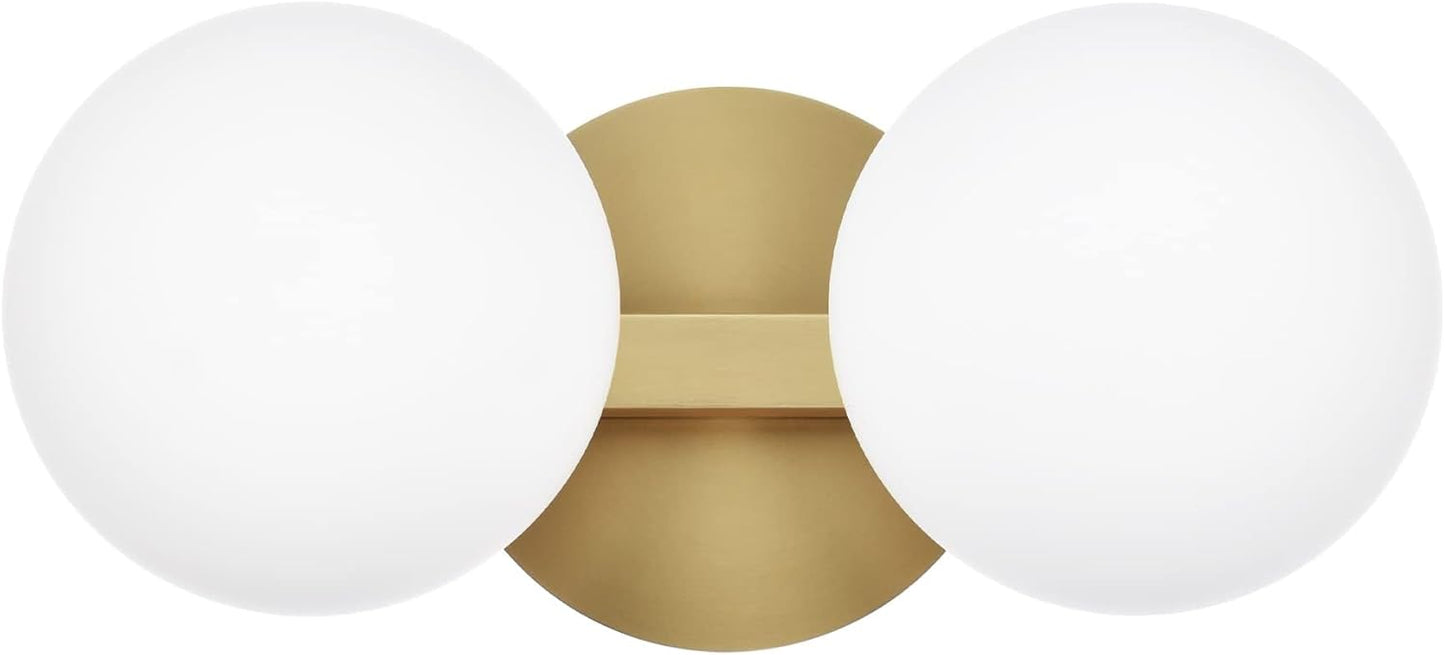 Modern Bathroom Vanity Light Fixtures with Aged Brass Finish