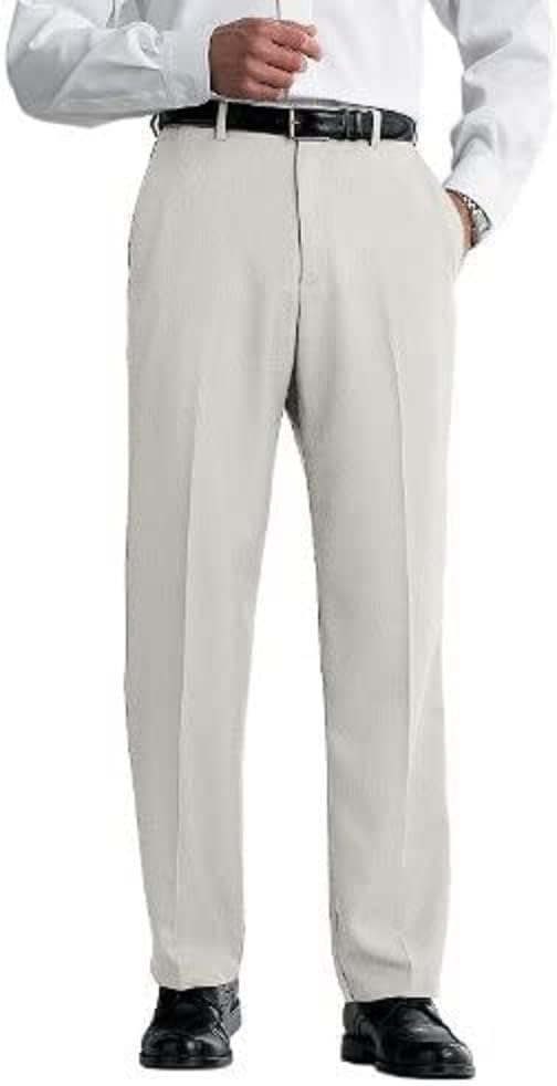 Haggar Men's Cool 18 Classic Fit Flat Front Casual Pants