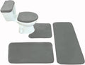Madeals Memory Foam Long Bathroom Mat and Toilet Rug Set - Soft Dark