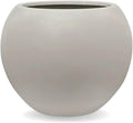 9.7 in x 12 in Globo Fiberstone Round Planter - Lightweight Durable