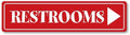 GRX1123 Aluminum Sign for Restrooms with Right Arrow Design