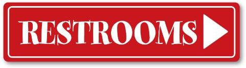 GRX1123 Aluminum Sign for Restrooms with Right Arrow Design