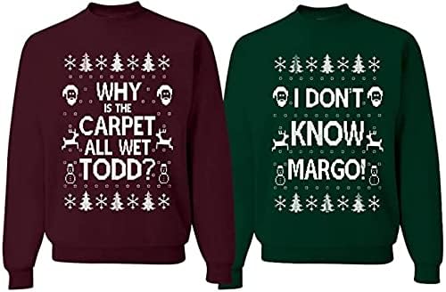 Ugly Christmas Sweatshirt for Couples by Wild Custom Apparel
