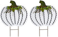 Pumpkin Garden Stake Metal Yard Sign 26in - Rustic Fall Welcome