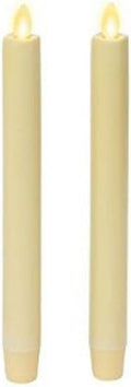 Luminara Flickering Flameless Ivory Taper Candles - Realistic Warm LED