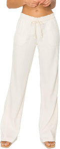 Cali1850 Womens Casual Linen Pants 29in 32in - Breezy Beach Lounge