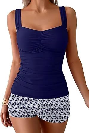 B2prity Women's Tankini Swimsuit with Tummy Control and Shorts
