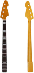Replacement Bass Guitar Neck 34ft Scale 20 Fret - Yellow Gloss
