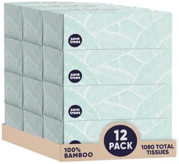 Save Trees Bamboo Facial Tissues - Eco-Friendly 3-Ply Softness