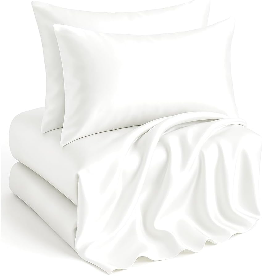 Casa Platino Satin Sheets Set for California King Size Beds