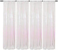 Iridescent White Sequin Backdrop Curtains 4 Panels 2ftx8ft - Sparkle