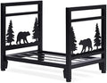 Firewood Rack Heavy Duty Steel Log Holder 19 x 13 x 14.8 in - Easy