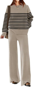 Chic Women's Knitted Lounge Set 2-Piece Sweatsuit for Cozy Comfort