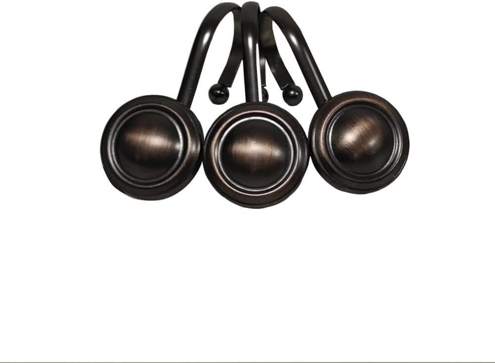 Luxury Red Bronze Shower Hooks - Rust Proof & Stylish Rings for Elegant Curtains