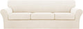 Turquoize 4 Piece Sofa Covers for 3 Cushion Couch - Cream