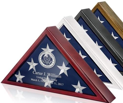 Personalized Flag Display Case for Burial Flag - Custom Engraving