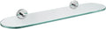 Bathroom Glass Shelf Chrome 20 by 5 in - Tempered Glass Shower Storage