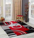 Area Rug Modern Soft Hand Carved Contemporary Floor Carpet 4x6 - Red