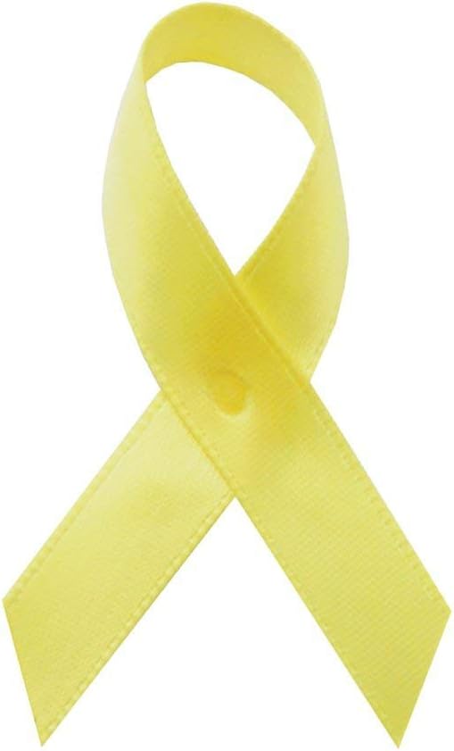 Exclusive USA 250 Yellow Satin Awareness Ribbons with Pins