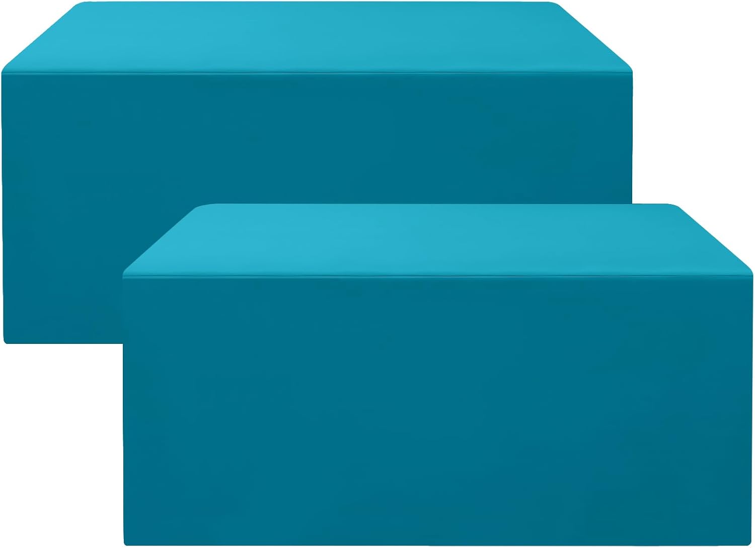 Fitted Teal Tablecloths for 6 Foot Rectangle Tables - 2 Packs