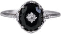 Elammo Vintage Natural Black Onyx 925 Sterling Silver Ring - Timeless