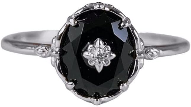 Elammo Vintage Natural Black Onyx 925 Sterling Silver Ring Review