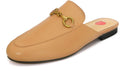 Vertundy Women's Mules Low Heel Flats Leather Slip On Backless