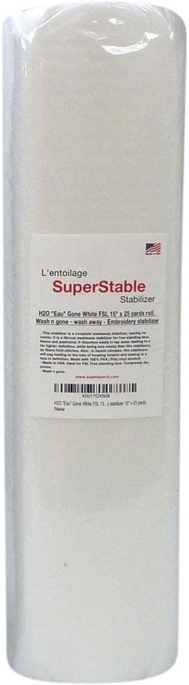 Superpunch SuperStable H2O White FSL 15x25yd Roll - USA Made
