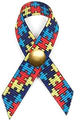 Support USA 250 Autism Fabric Awareness Ribbons with Pins